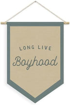 Boys Room Decor, Long Live Boyhood Linen Canvas Banner, Boy Nursery Wall by Unknown
