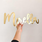 Personalized Gold Acrylic Mirror Name Sign - Image 2