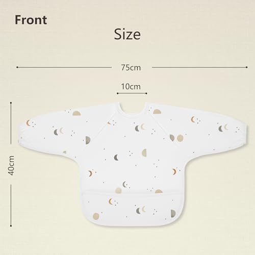 Susurration Baby Long Sleeve Bib Waterproof Sleeved Bib Smock - Image 4