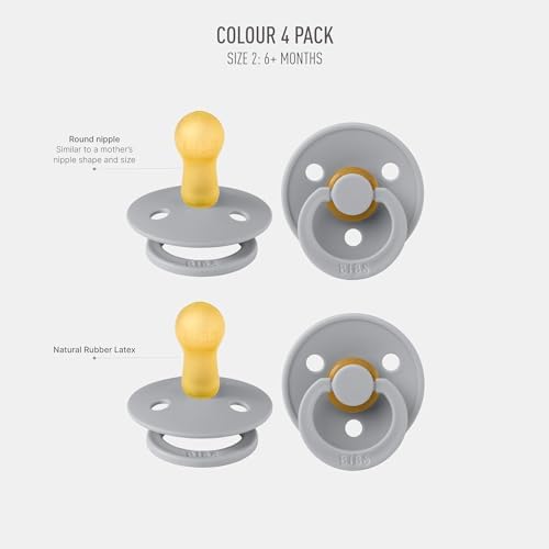 BIBS Colour Pacifier, 6-18 Months, Round Nipple - Image 2