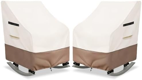 Rocking Chair Cover 2 Pack, 600D Heavy Duty Waterproof and Sunproof Patio by Dipurman
