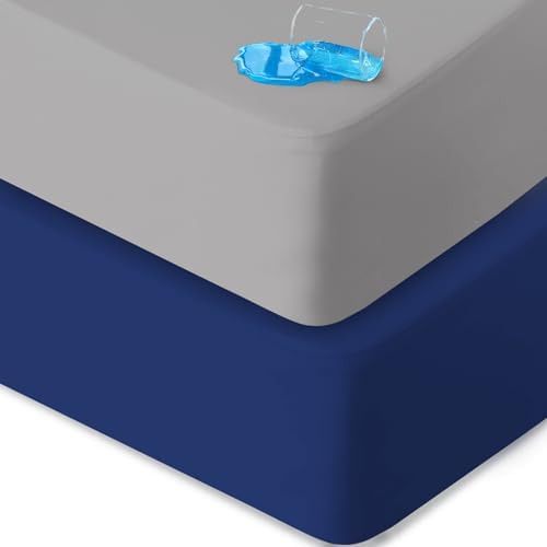 Crib Sheets Waterproof 2 Pack for Baby Boys Girls Fitted by Bilobanbabybedding
