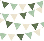 2 Sets of Sage Green Pennant Banner 24Pcs Nursery Garland Flags Olive Green by pinkblume