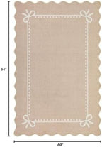 Garvee Scalloped Bow Rug for Living Room Washable Solid Camel 5x7 Area Rugs - Image 2
