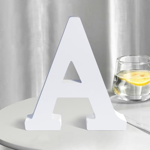 White Wooden Letters 8 Inch for Wall Decor, Large Unfinished Wood Letters for by SETNDTS