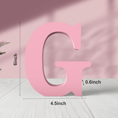 6 Inch Pink Wood Letters Unfinished Wood Letters - Image 2
