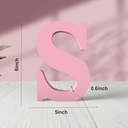 6 Inch Pink Wood Letters Unfinished Wood Letters - Image 2