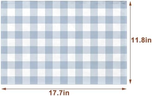 Dusty Blue Gingham Placemats Light Blue Checkered Table Mats - Image 3