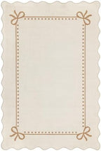 Garvee Scalloped Bow Rug Beige Washable Solid 3x5 Area Rugs - Image 5