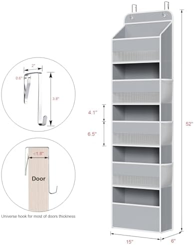 Univivi Fabric Over Door Hanging Organizer - Image 3