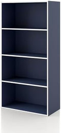 Homes: Inside + Out Apexa 4-Tier Cube Storage Organizer Shelves, Stackable Wood by HOMESInsideOut