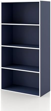 Homes: Inside + Out Apexa 4-Tier Cube Storage Organizer Shelves, Stackable Wood by HOMESInsideOut