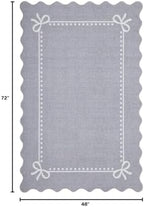 Garvee Scalloped Bow Rug Grey Washable Solid 4x6 Area Rugs - Image 2