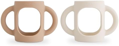 mushie Silicone Baby Bottle Handles 2-Pack | Fits 4 oz & 8 oz Narrow, Wide Neck by mushie