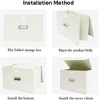 Linen Fabric Foldable Collapsible Storage Cube Bin Organizer Basket Fabric - Image 5