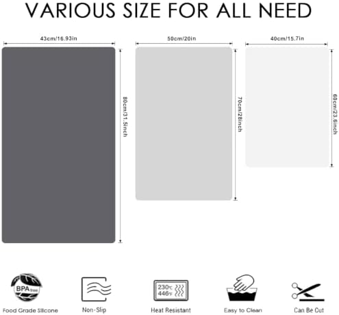 Extra Large Silicone Mat for Kitchen Counter, 31.5x16.9 Inch Heat Resistant Mat - Image 2