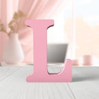 6 Inch Pink Wood Letters Unfinished Wood Letters by ZARUATU