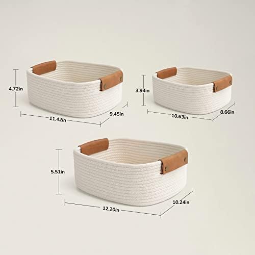CHICVITA 3 Pack Woven Rope Gift Basket - Image 3