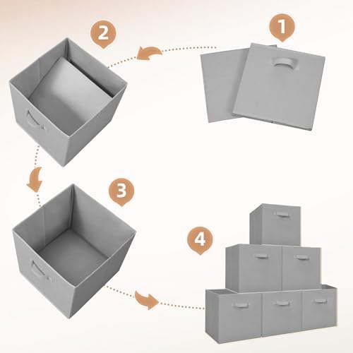 STORAGE MANIAC Storage Cubes, 13 Inch 4 Pack Collapsible Fabric Shelf Bins - Image 6