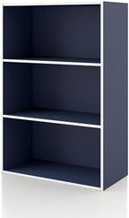 Homes: Inside + Out Apexa 3-Tier Cube Storage Organizer Shelves, Stackable Wood by HOMESInsideOut