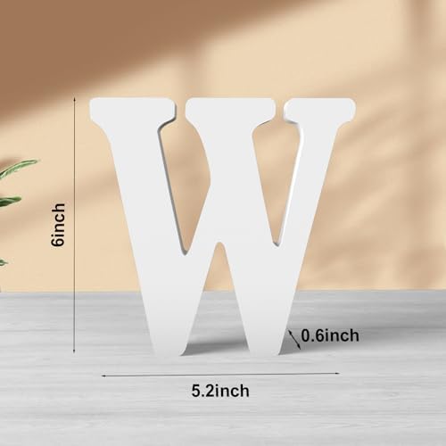 6 Inch White Wood Letters Unfinished Wood Letters - Image 2