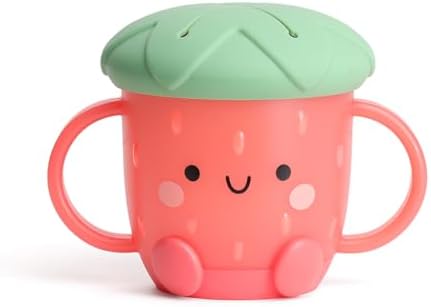 Itzy Ritzy Toddler Snack Cup, Spill-Proof w/Soft Silicone Lid, Strawberry by Unknown