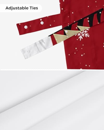Red Merry Christmas Blackout Tie Up Valance Curtains - Image 7