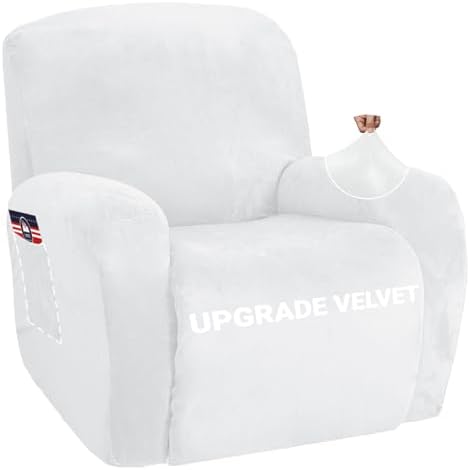 ZNSAYOTX Stretch Velvet Recliner Cover 4-Pieces, Thick Soft Recliner Chair by ZNSAYOTX