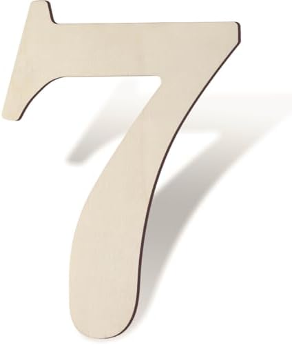 12 Inch Large Wooden Numbers 7 Unfinished Wood Number by Unknown