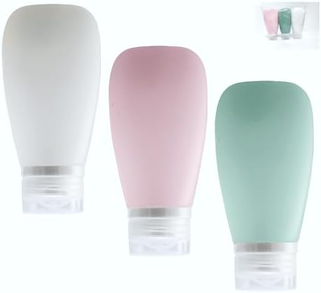 Travel Bottles for Toiletries, TSA Approved 3oz Leak Proof Silicone Refillable by Lyob
