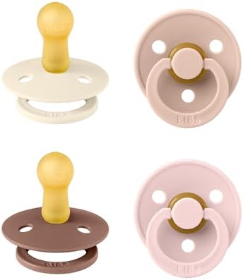 BIBS Colour Pacifier, 0-6 Months, Round Nipple, Vanilla Mix by BIBS