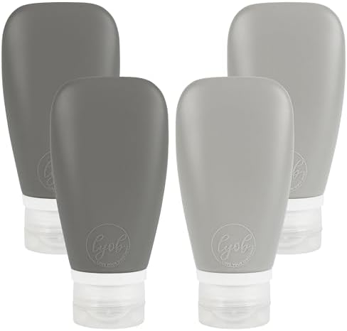 Travel Bottles for Toiletries, TSA Approved 3oz Leak Proof Silicone Soft by Lyob