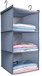 Hanging Closet Organizer 3-Shelf, Oxford Fabric Wardrobe Storage by DonYeco