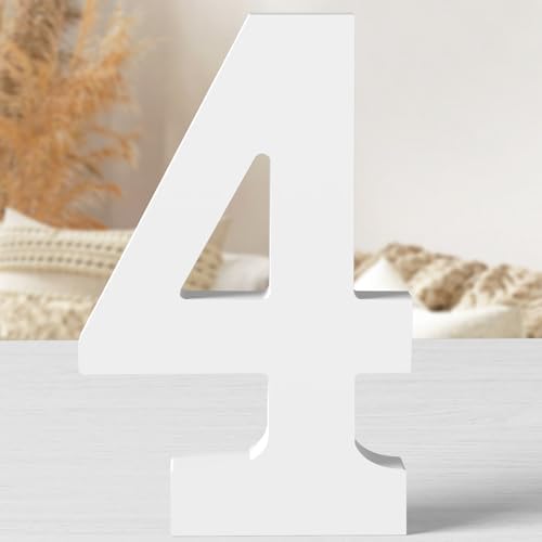 12 Inch White Wood Numbers Unfinished Wood Numbers by ZARUATU