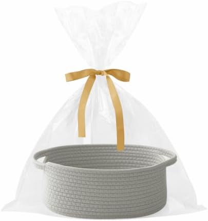 Grey Small Woven Rope Basket by HZFTJOY