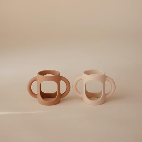 mushie Silicone Baby Bottle Handles 2-Pack | Fits 4 oz & 8 oz Narrow, Wide Neck - Image 5