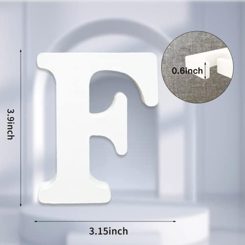 AOCEAN 4 Inch White Wood Letters Unfinished Wood Letter - Image 2
