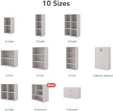 Homes: Inside + Out Apexa 4-Vertical Storage Organizer Shelves, Stackable Wood - Image 7