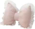 Fenteer Pink Bow Throw Pillow, Soft Bowknot Decorative Cushion - Image 4