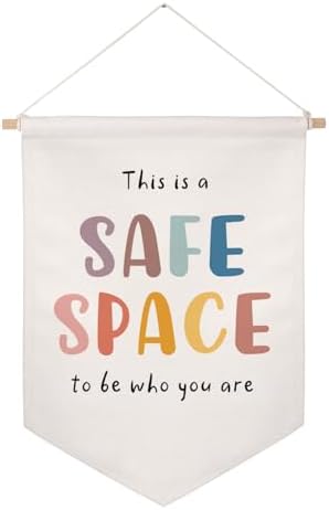 Safe Space Classroom Banner Wall Hanging, This Is a Safe Space Pennant by ZEARPT