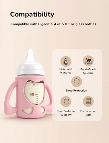2-Pack Silicone Sleeves for Pigeon Glass Nursing Bottle 8.1 oz - Image 2