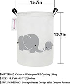 QUEENLALA Foldable Waterproof Round Fabric Laundry Basket Home - Image 2