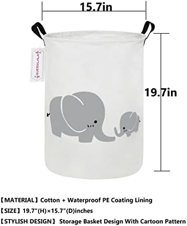 QUEENLALA Foldable Waterproof Round Fabric Laundry Basket Home - Image 2