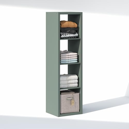 Furinno Cubic Extra Thick 4-Cube Closet Organizers and Storage, Sage Green - Image 5