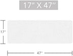 Yeaban Chenille White Bathroom Runner Rug 17"x47" - Image 2