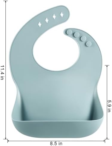 PandaEar Set of 3 Silicone Baby Bibs, Waterproof Soft Adjustable Bibs - Image 3