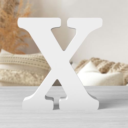 8 Inch White Wood Letters Unfinished Wood Letters by ZARUATU