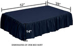 Crib Bed Skirt 28” x 52” with 14” Drop – Split Corners Dust Ruffle, Microfiber - Image 3