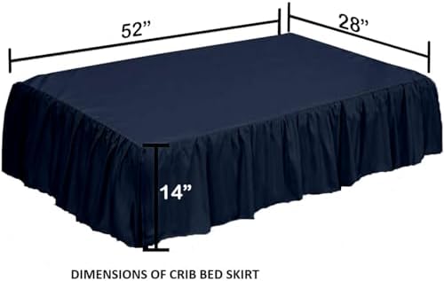 Crib Bed Skirt 28” x 52” with 14” Drop – Split Corners Dust Ruffle, Microfiber - Image 3