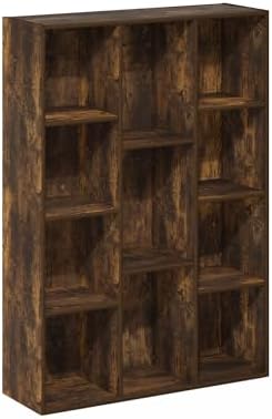 Furinno LUDER Book Shelf, 11-Cube Bookshelf, Reversible Bookcase, 9.4 x 29.1 x - Image 6